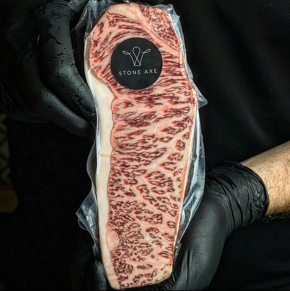 NEW YORK WAGYU FULL BLOOD STONE AXE BMS 9+ STEAK 🇦🇺 350-400gr